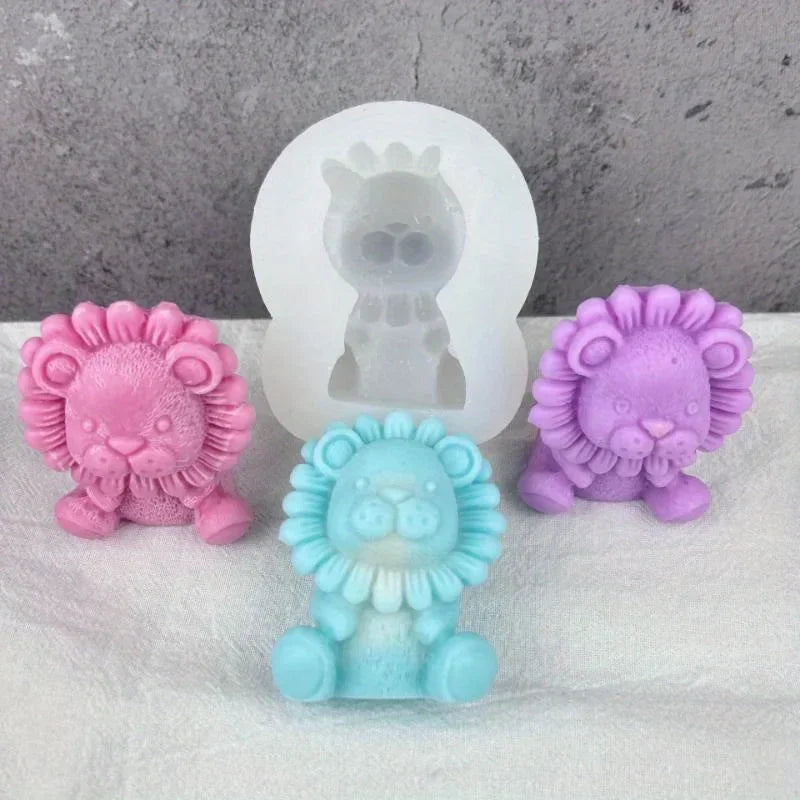 1Pc Lion Silicone Candle Mold Soap Aromatherapy Resin DIY