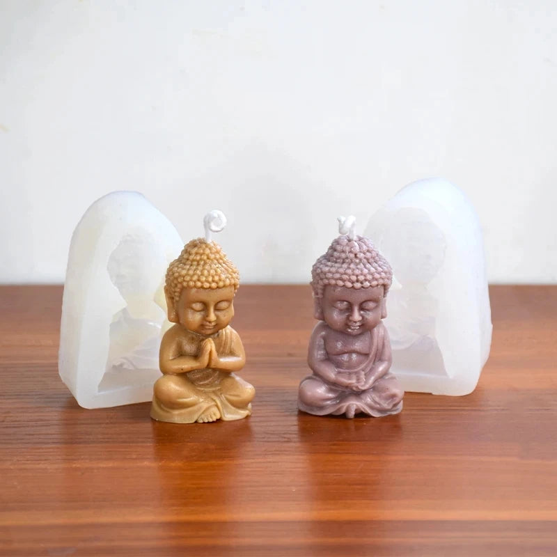 3D Buddha Silicone Candle Mold Meditation Gypsum Resin Soap Supplies