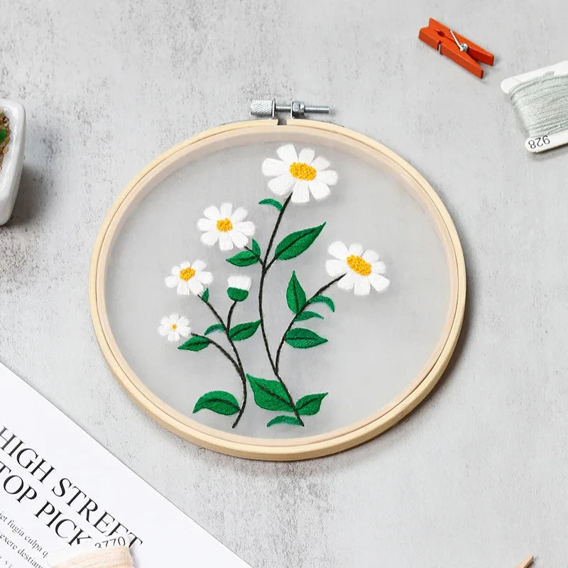 DIY Embroidery Starter Kit – Flowers & Plants Pattern