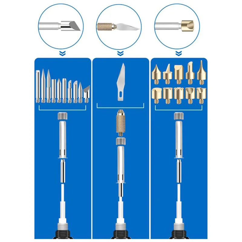 Wood Burning & Carving Pen Kit, Adjustable Pyrography Soldering Iron