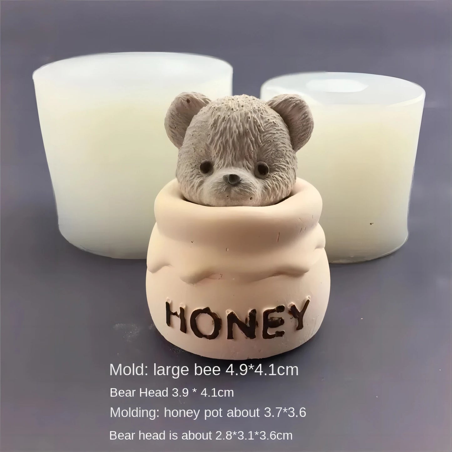 1Pc Teddy Bear Honey Jar Silicone Mold Chocolate Candle Gypsum