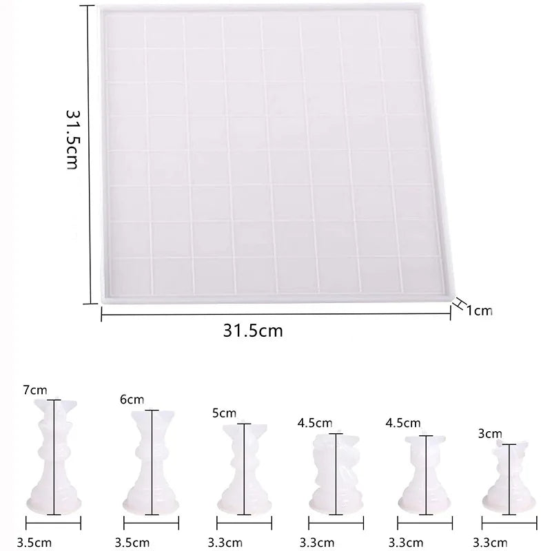 DIY 3D Chess Piece Silicone Mold for Crystal Epoxy Resin
