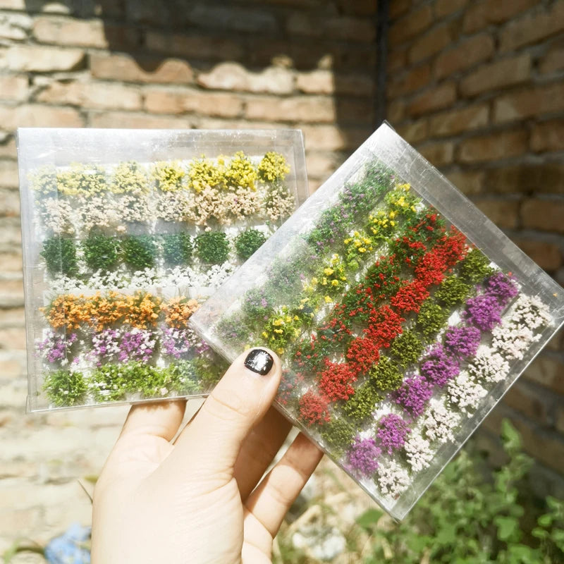 49Pcs 8mm Model Flower Cluster Static Grass 15 Colors DIY Layout