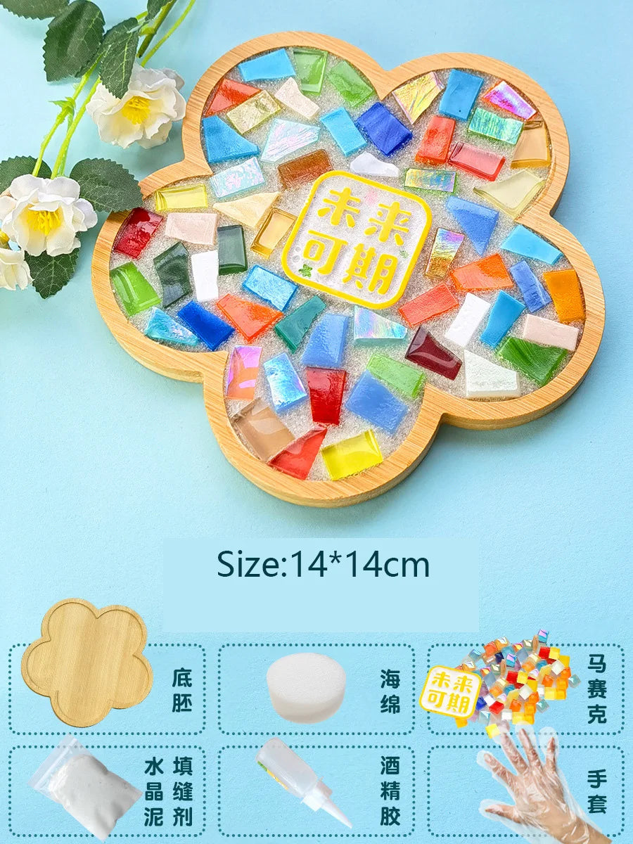 Bamboo Mosaic DIY Coasters Handmade Cup Mat Craft Kit