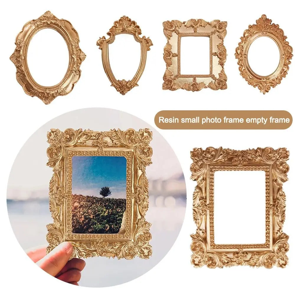 Golden Retro Photo Frame Victorian Jewelry Decor Photography