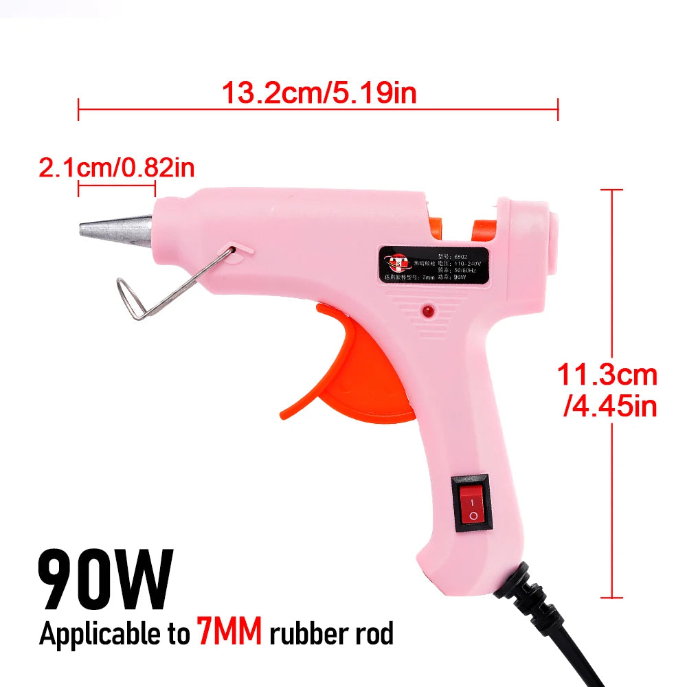 90W Hot Melt Glue Gun 7mm Stick Industrial Electric Repair Tool