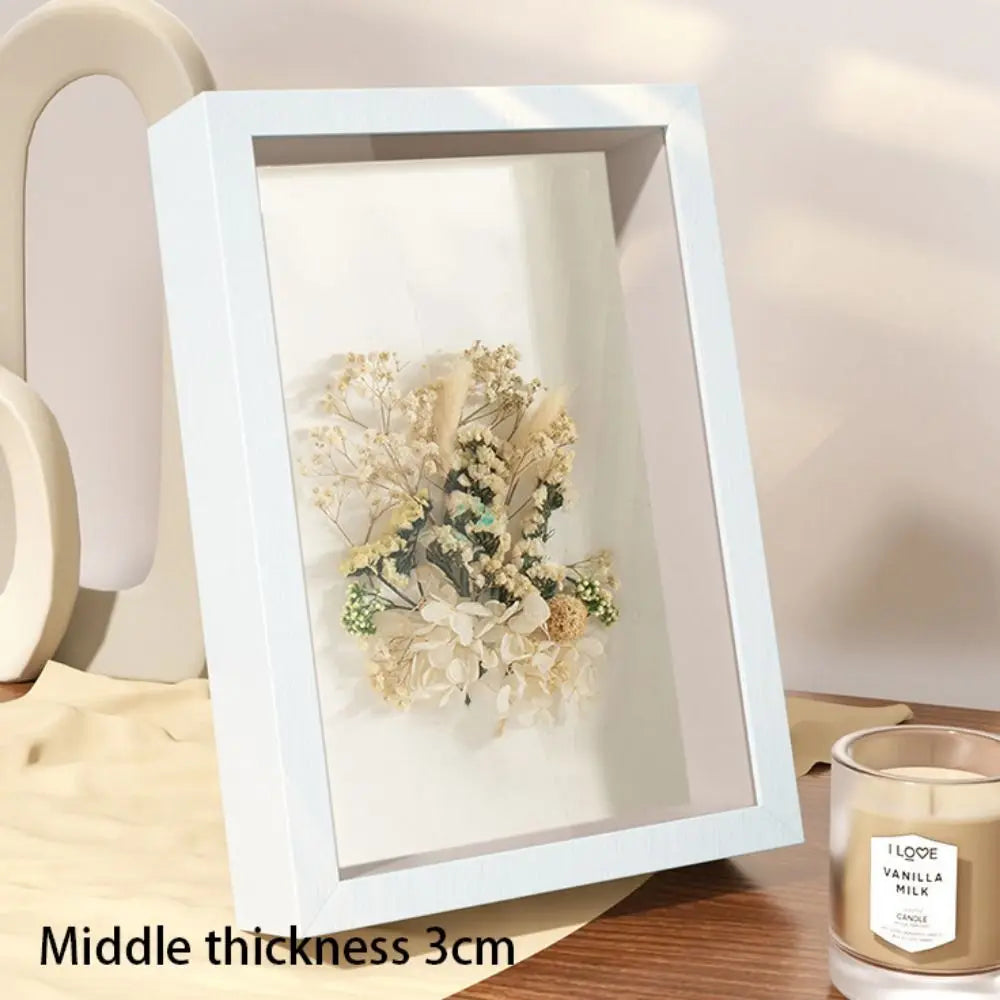 Floating Wood Deep Box Display Frame For Flowers & Memories