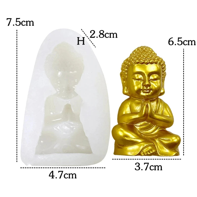 3D Buddha Silicone Candle Mold Meditation Gypsum Resin Soap Supplies