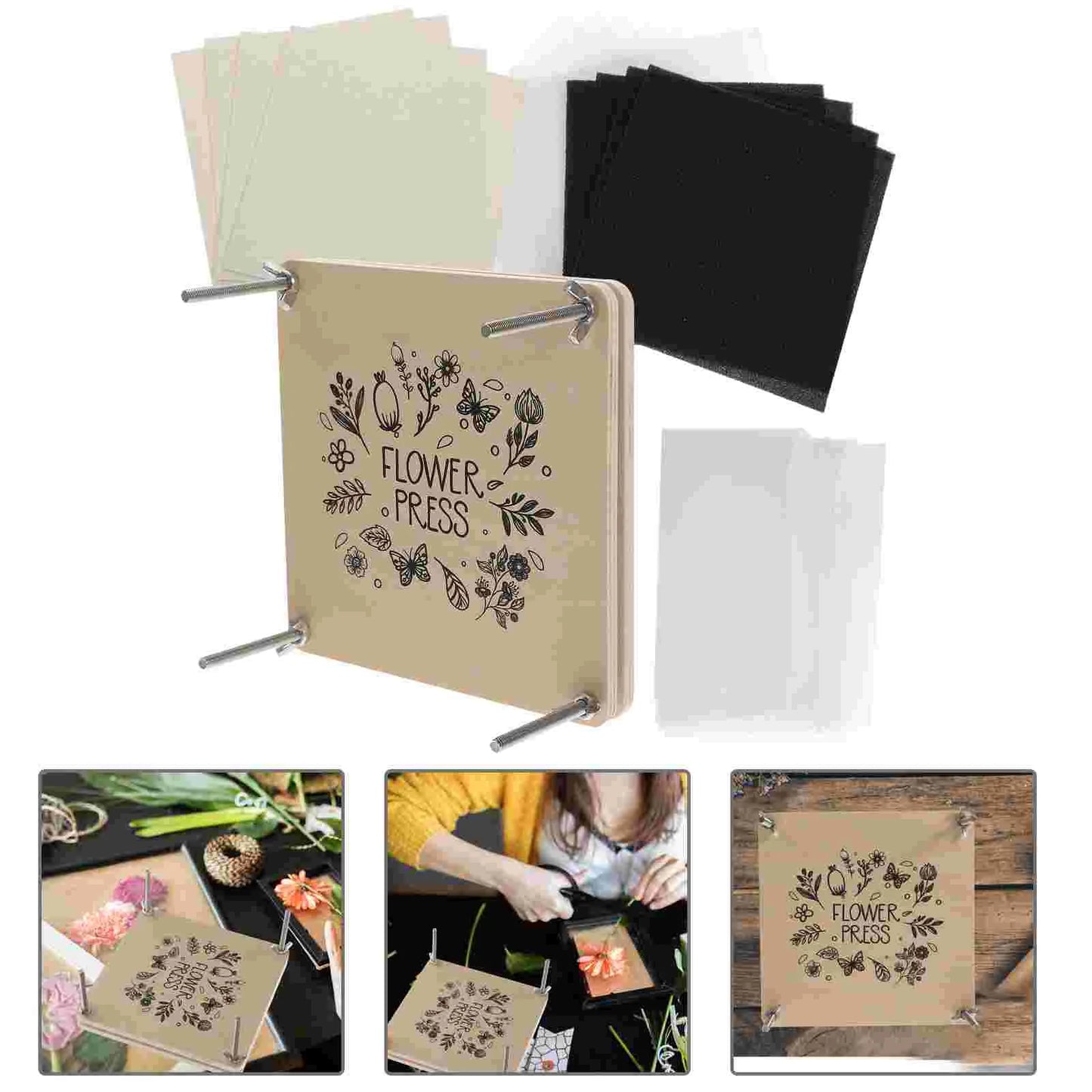 Wooden Flower Press – Dried Flower Specimen Kit