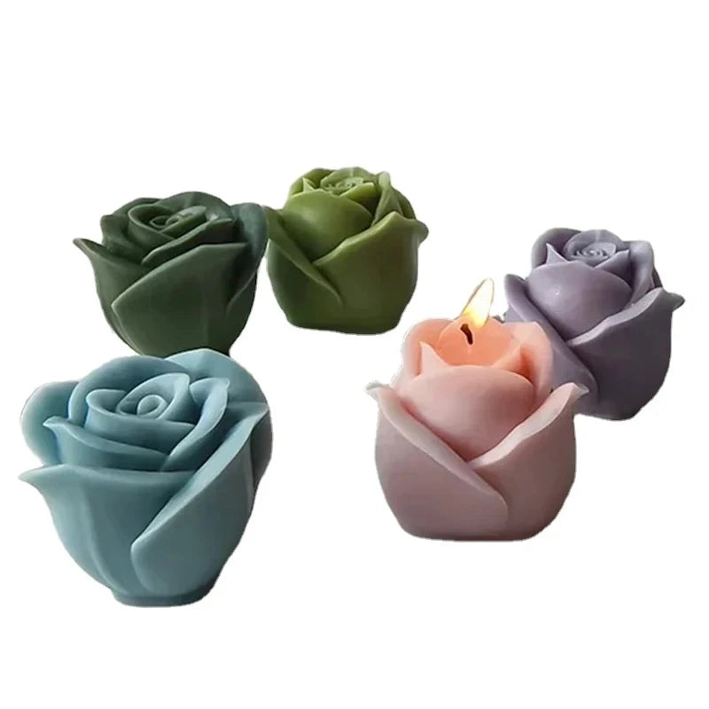 New 3D Flower Silicone Candle Mold Rose Soap Chocolate