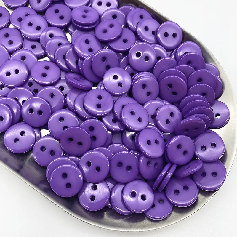 50-Pack Double Eye Resin Buttons 11.5mm – Round & Multicolor