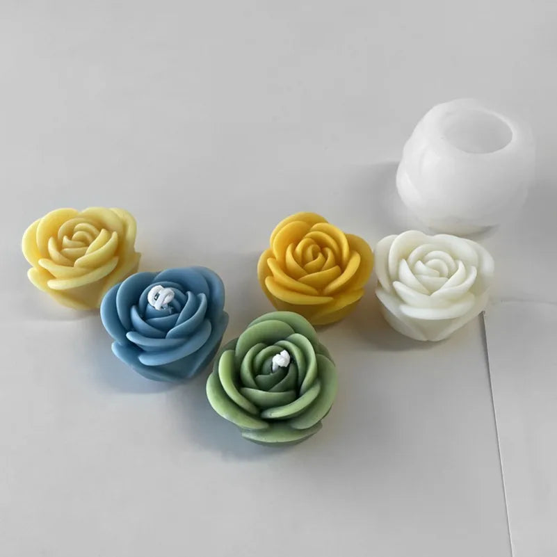 Valentine’s Day Rose Flower Silicone Candle Mold 3D Peony Soap