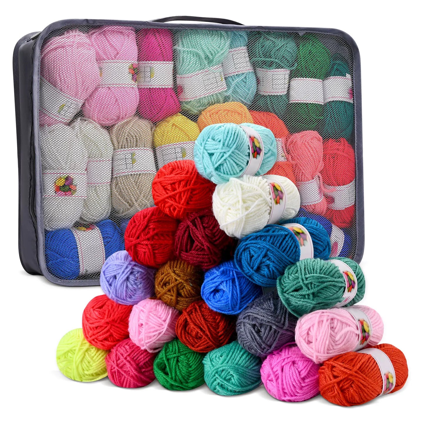 42-Color Tufting Yarn Set – Polyester/Cotton for Rug & Carpet Making