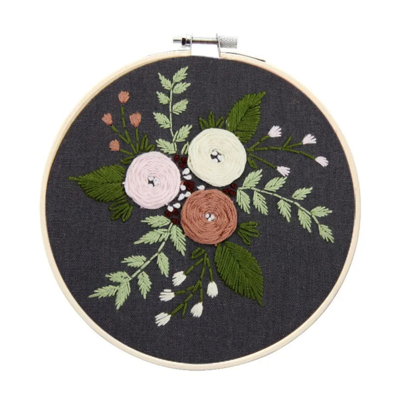 Embroidery Starter Kit – European Pattern, Cross Stitch & Hoops