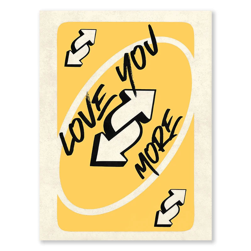 Love You More Vintage Playing Cards Valentine’s Canvas Poster