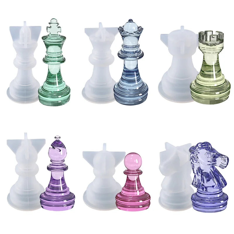 DIY 3D Chess Piece Silicone Mold for Crystal Epoxy Resin