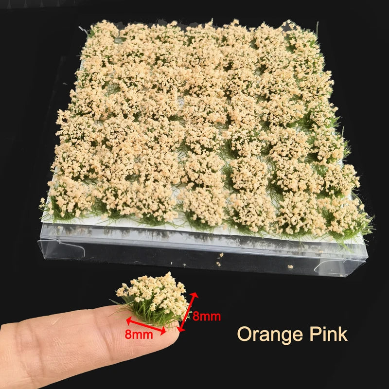 49Pcs 8mm Model Flower Cluster Static Grass 15 Colors DIY Layout