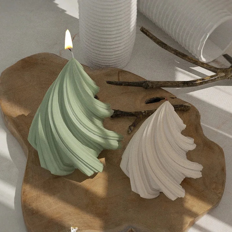 DIY Spiral Cone Candle Silicone Mold Gypsum Resin Decor