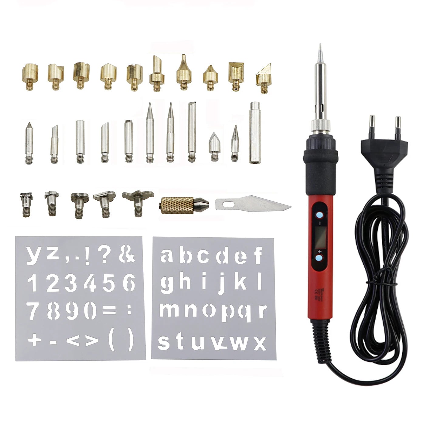 80W Wood Burning & Engraving Tool, Adjustable Temp Soldering Iron (220V/110V)