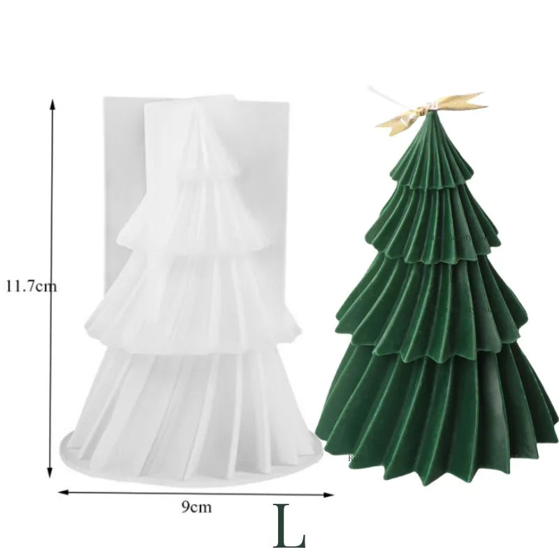 3D Christmas Tree Silicone Mold for Candle, Soap & Resin DIY