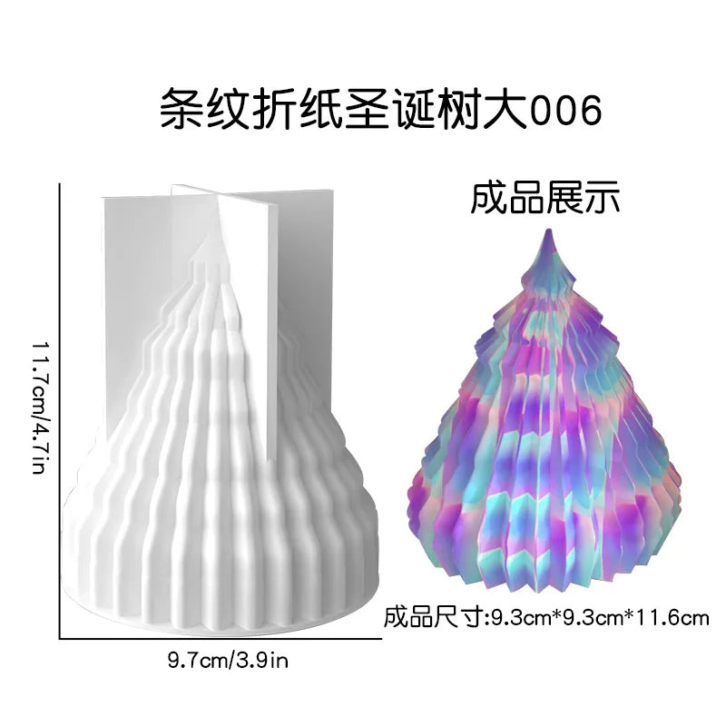 3D Christmas Tree Silicone Mold for Candle, Soap & Resin DIY