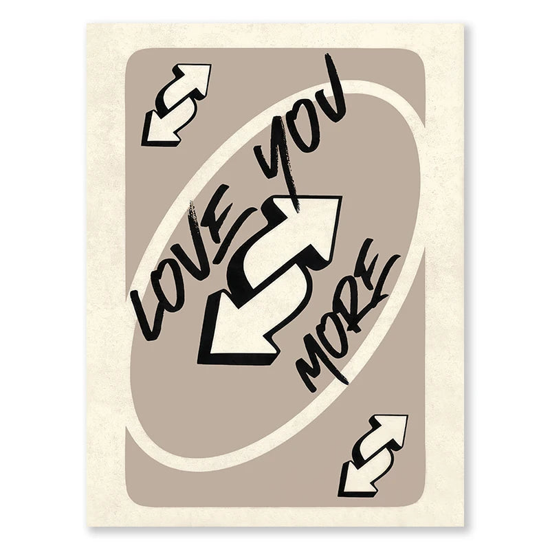 Love You More Vintage Playing Cards Valentine’s Canvas Poster