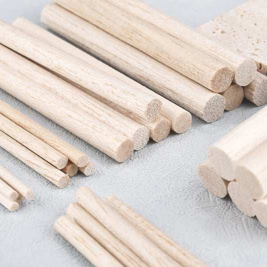 Balsa Wood Round Sticks – 3–30 pcs/Lot, 3–12mm Diameter, 10–50cm Length for Model Building