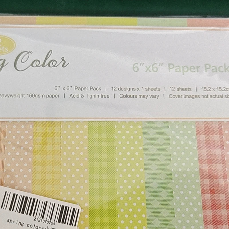 12 Sheets Spring Colors Craft Paper Pads Origami Scrapbooking Card Making