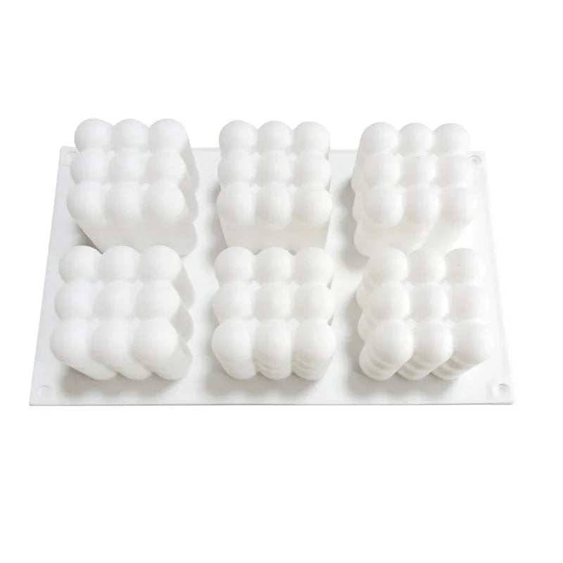 6-cavity Large Bubble Silicone Candle Mold Cake Aromatherapy Soap