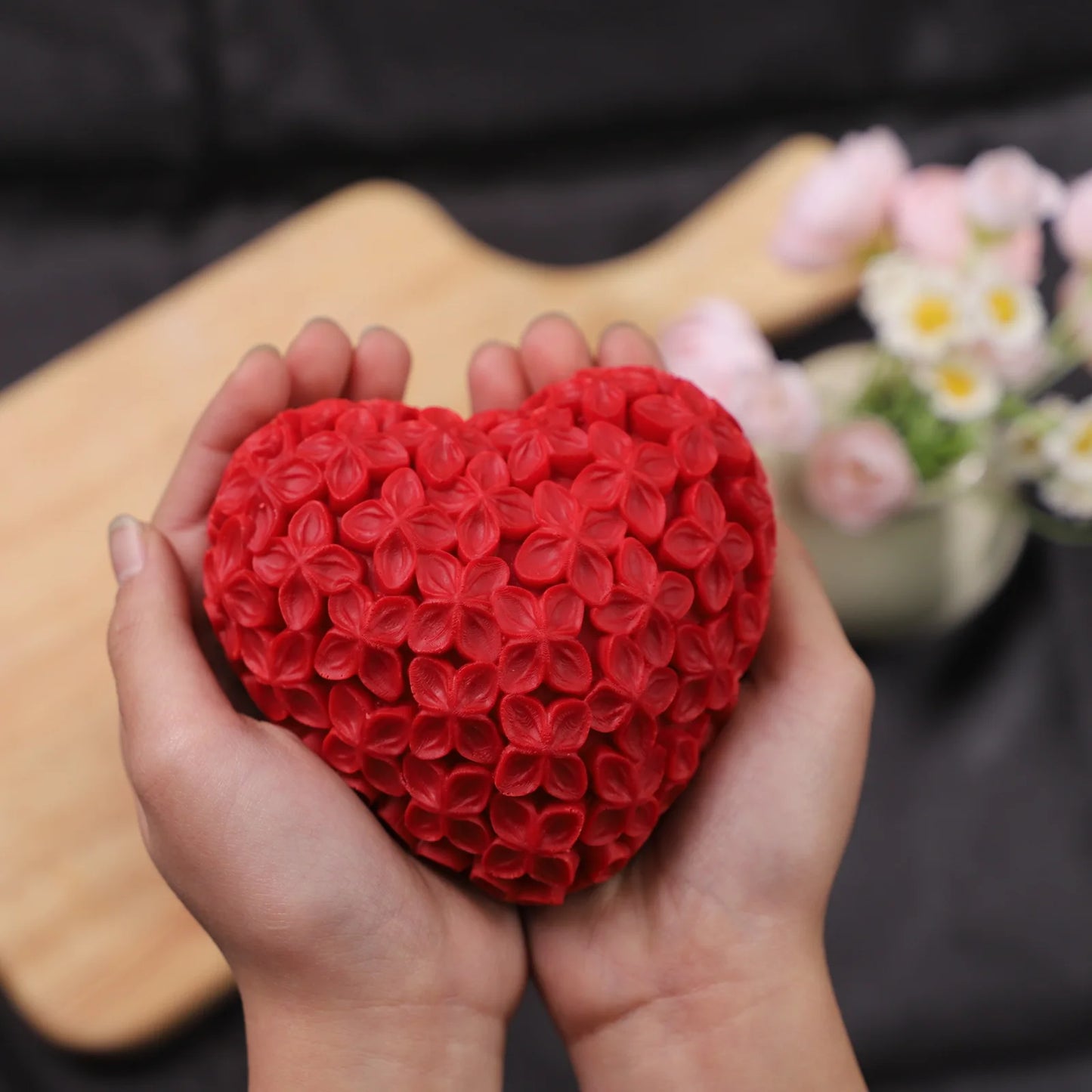 3D Love Heart Silicone Candle Mold Aromatherapy Resin Soap Kit