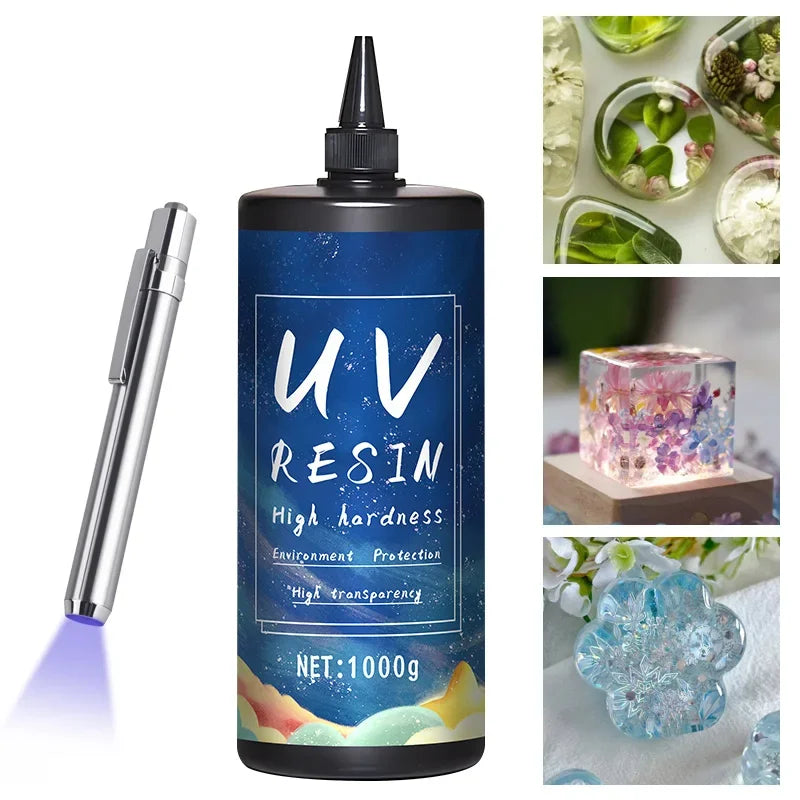 UV Resin Glue (20–1000g), High Transparency & Fast Dry for DIY