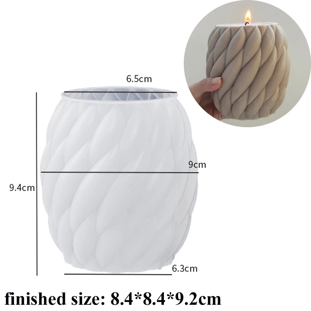 3D Rotating Pillar Candle Silicone Mold Geometric Wave Soap