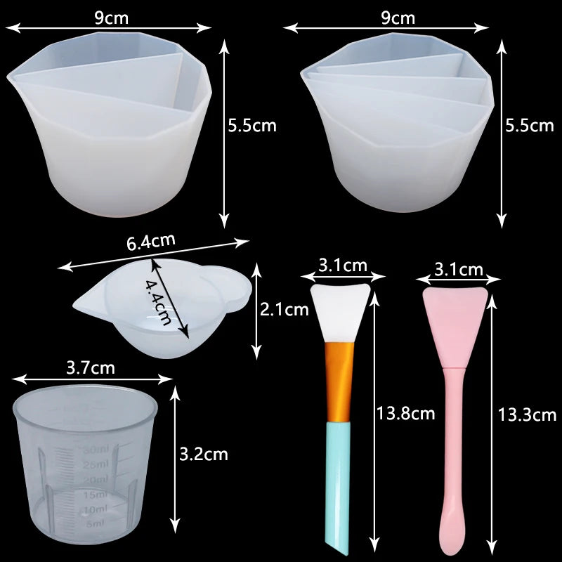 DIY Epoxy Resin Pouring Tool – Silicone Split Cup Mixer for Jewelry Making