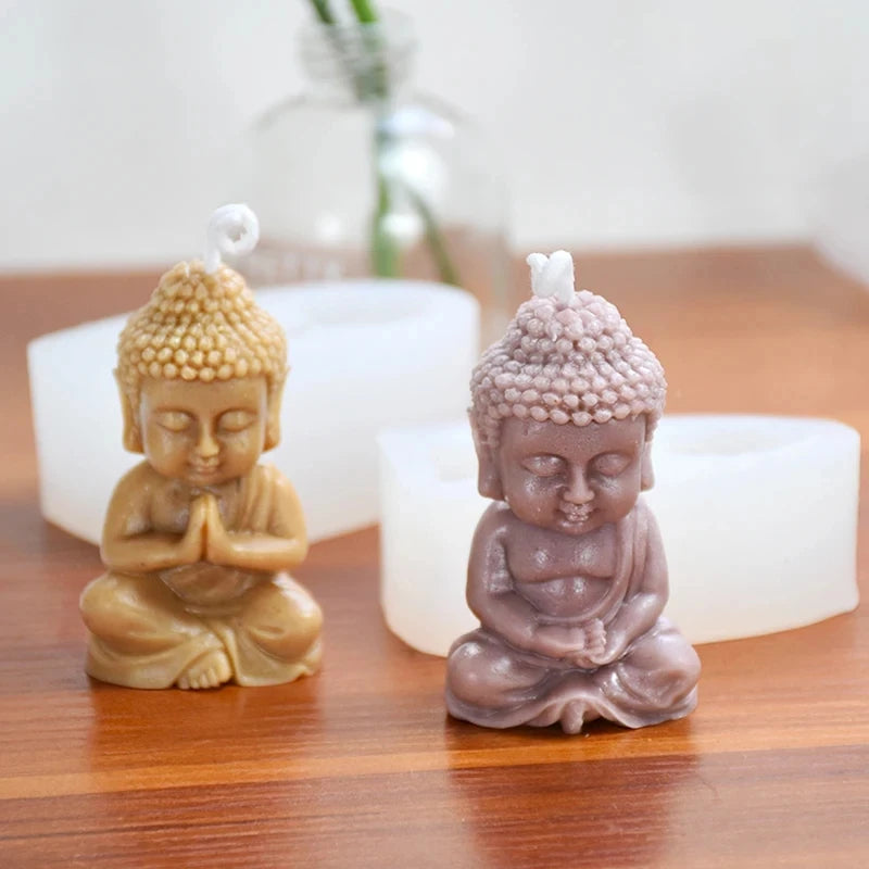 3D Buddha Silicone Candle Mold Meditation Gypsum Resin Soap Supplies