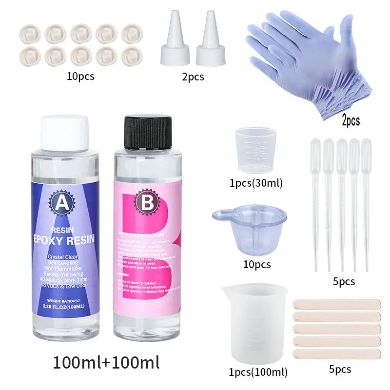 1:1 Crystal Clear Epoxy Resin Kit – High Gloss, Bubble‑Free for Coating & Casting