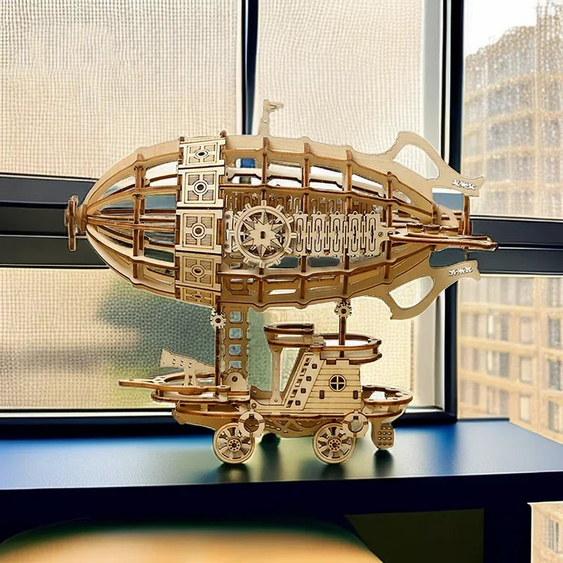 Creative Airship Wooden Model 3D Puzzle Kids & Adults DIY