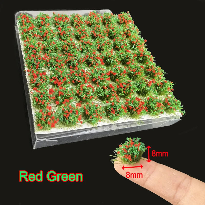 49Pcs 8mm Model Flower Cluster Static Grass 15 Colors DIY Layout