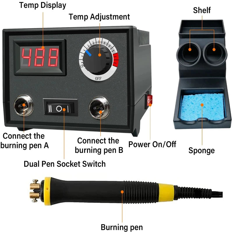 60W Wood Burning & Pyrography Kit, Dual Pen Upgraded Machine