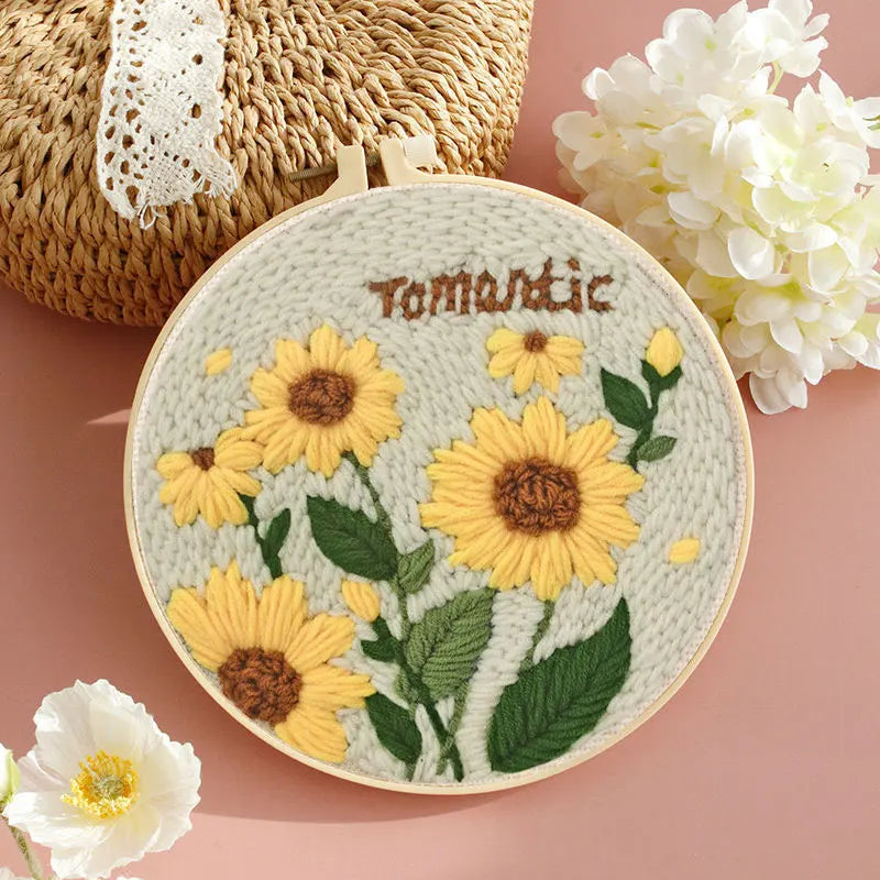 DIY Punch Needle Embroidery Kit – Sunflower Pattern