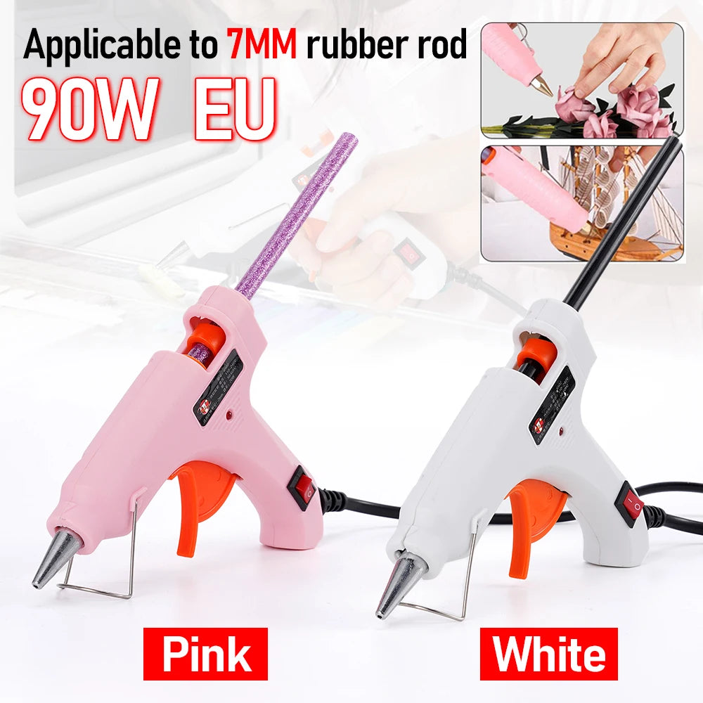 90W Hot Melt Glue Gun 7mm Stick Industrial Electric Repair Tool