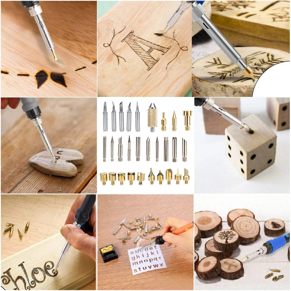 80W Engraving & Soldering Pen, Wood Burning Kit (28 Tips)