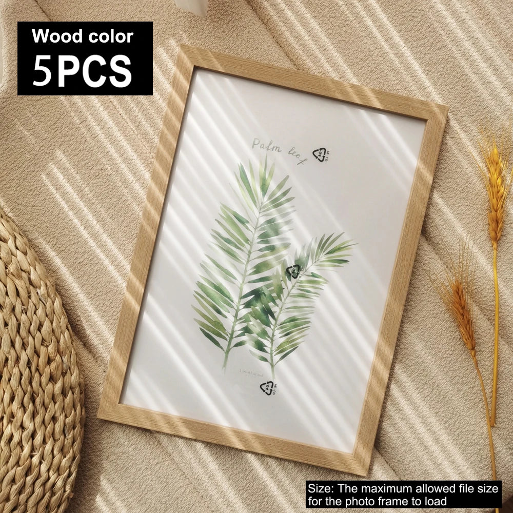 5Pcs Wooden Photo Frames 10×15 15×20 20×25 A4 Stand Certificate