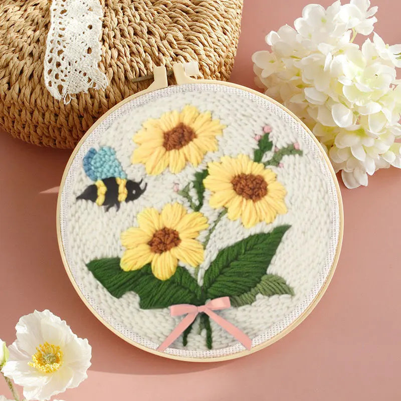 DIY Punch Needle Embroidery Kit – Sunflower Pattern