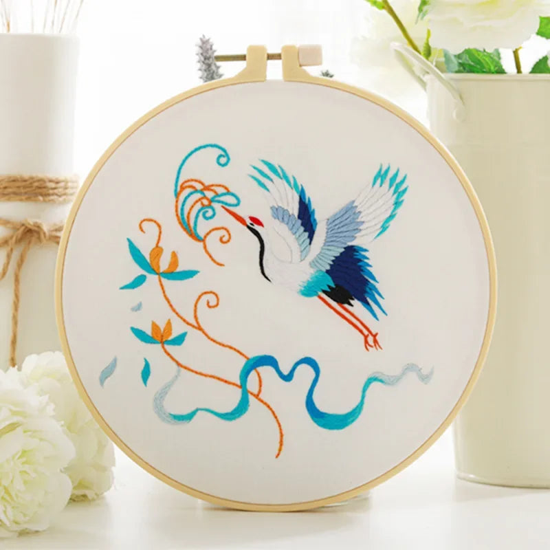 Birds Pattern Embroidery Kit for Beginners – DIY Cross Stitch Set