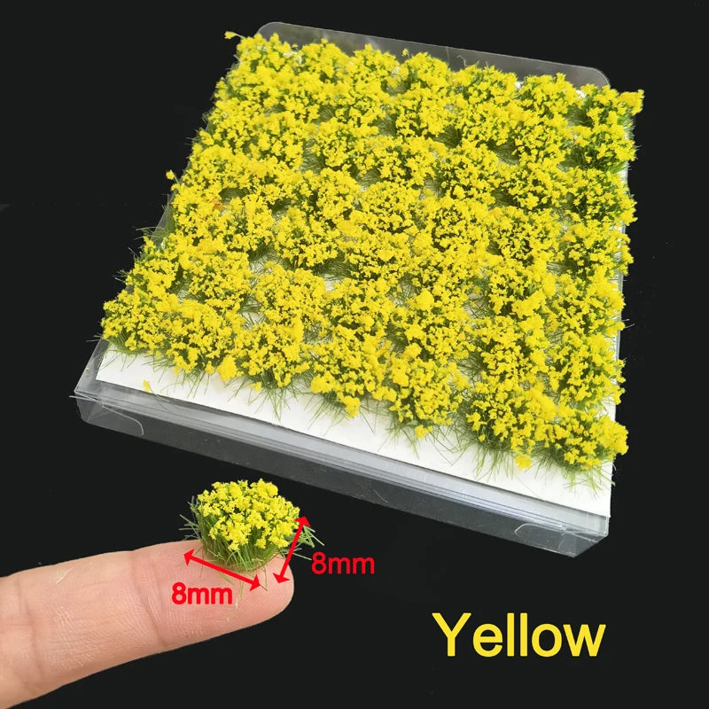 49Pcs 8mm Model Flower Cluster Static Grass 15 Colors DIY Layout