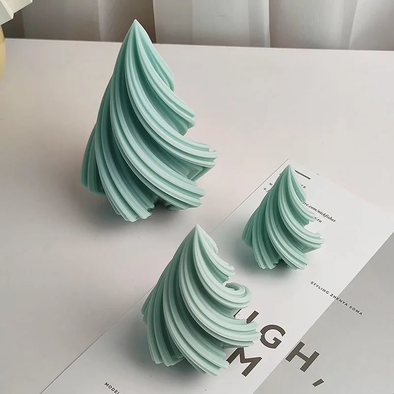 3D Spiral Candle Silicone Mold Wave Geometry Cake Soap