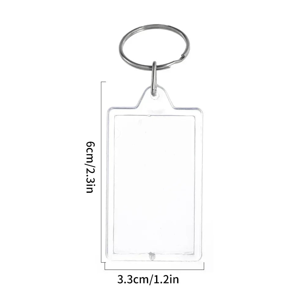 Transparent Acrylic Photo Insert for Keychains – Rectangle/Octagonal, DIY Accessory