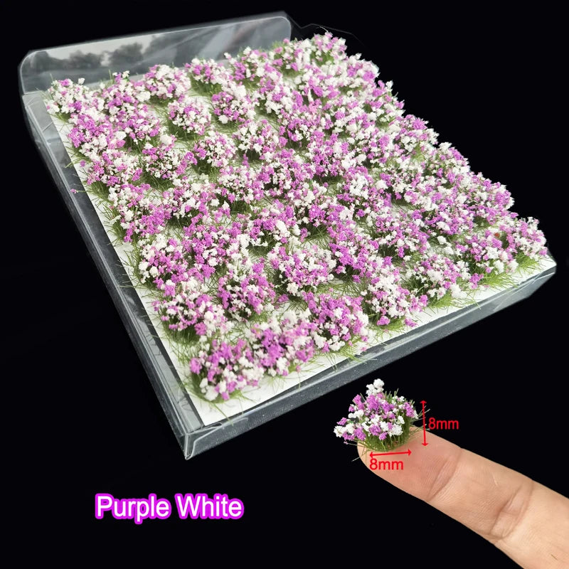 49Pcs 8mm Model Flower Cluster Static Grass 15 Colors DIY Layout