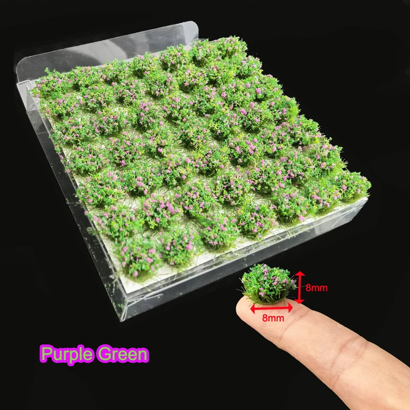 49Pcs 8mm Model Flower Cluster Static Grass 15 Colors DIY Layout