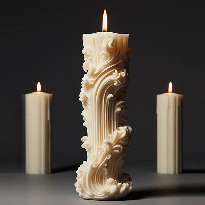 European Cylindrical Candle Silicone Mold DIY Minimalist Column